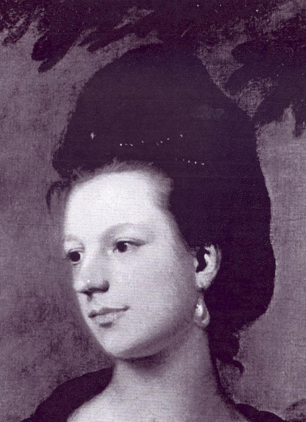 Cecil Baroness Dinevor, wife of George Rice: detail of the portrait by Reynolds (1762) - by courtesy of Lord Dynevor