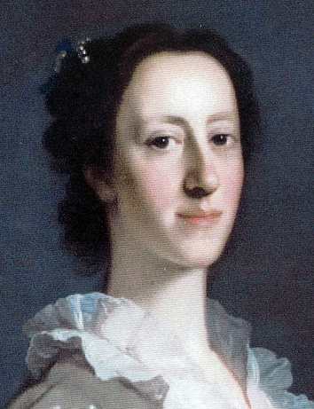 Mary de Cardonnel, wife of the 2nd Baron Talbot: detail of portrait by Allan Ramsay, 1742 - by courtesy of Lord Dynevor