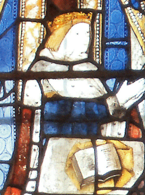 Edward Prince of Wales, later Edward V: the only existing image of him - stained glass panel, 1482, Little Malvern Priory
