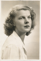 E E Scarlett's engagement photograph, dating from 1947/48, and appearing in a Toronto newspaper